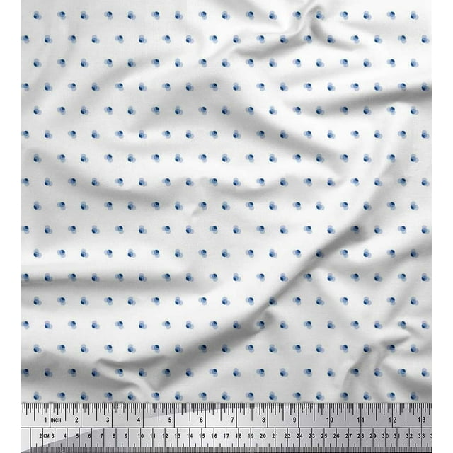 Soimoi Tissu Poly Georgette à Pois Imprimé 1 Yard 42 Pouces de Large