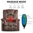 thumbnail image 5 of Manual Massage Recliner Chairs with Heat for Living Room, Overstuffed Breathable Fabric Reclining Chair with Side Pockets and USB ports, Single Sofa Home Theater Seating, 5 of 5