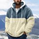 thumbnail image 2 of Men's Personalized Casual Printing Long Sleeve Zipper Sweater Thick Cotton Suit Winter 2XL, 2 of 5