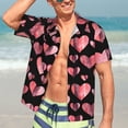 thumbnail image 5 of KLL Men's Hawaiian Shirt Short Sleeve Button Down Beach Shirts-Hearts, 5 of 5