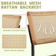 thumbnail image 2 of LOGYAT 2-Pack Modern Dining Chairs Set, Handwoven Rattan Back with Chrome Metal Base, Padded Cotton Fabric Seat, Ideal for Kitchen Dining Room, Green, 2 of 6