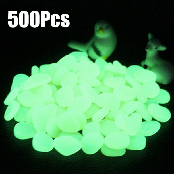 500 Pieces Glow in the Dark Garden Pebbles for Walkways Aquarium