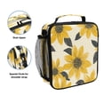 thumbnail image 2 of Square Lunch Bag 10.5*3.5*9.5 Inches Cooler Bag Lunch Bag Insulation Portable Durable Fashion Lovely Yellow Chrysanthemums, 2 of 6