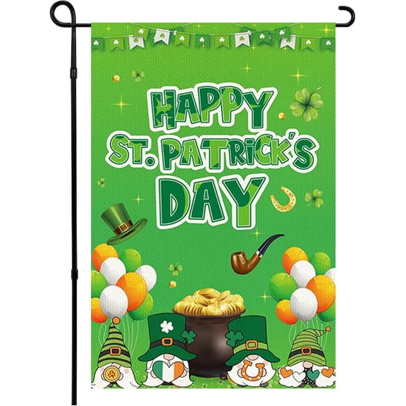 St Patrick''s Day Garden Flags 12x18 Inch Double, Sided Shamrock Gold Coin Rainbow Garden Flags For Outdoor Home Patio St Patricks Yard Flag Decor, St Patricks Day Decorations
