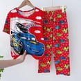 thumbnail image 4 of Conjunto de pijamas de manga corta para niños, ropa de dormir para bebés, pantalones de Mickey, Minnie, Spiderman, Sofía, 4 of 4