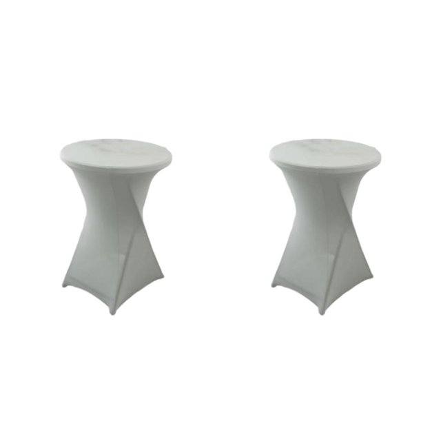 Baohd Ensemble de Table Cocktail Élastique Polyvalent, Housse de Bar Haute, Résistant aux Taches, Argent 2Ensemble