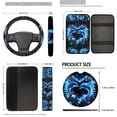 thumbnail image 5 of Uorisanigo Heart Blue Dolphin Car Seat Cover for Women Full Set of 18 Pcs for SUV Truck with Steering Wheel Protector Seatbelt Covers Headrest Shift Knob Handbrake Armrest Cover Pad Coasters Keyring, 5 of 7