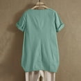 thumbnail image 4 of Vestidos Casuales Para Mujer, Blusas De Mujer De Moda Camiseta holgada de verano para mujer, de cuello redondo, manga corta, color liso, estilo túnica, de imitación de lino., 4 of 8