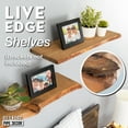 thumbnail image 5 of PIPE DECOR 24 in. Live Edge Wood Shelf Trail Brown 2 Pack (Wood Only), 5 of 10