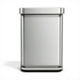 thumbnail image 1 of Simplehuman 55 Liter / 14.5 Gallon Rectangular Kitchen Step Trash Can, Brushed Stainless Steel, 1 of 9