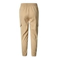 thumbnail image 1 of Pantalones cargo informales para hombre: cintura elástica, cordón, poliéster, estilo urbano, múltiples bolsillos, 1 of 5