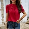 thumbnail image 4 of Ruyang T Shirts for Women Casual Printing Short Sleeves V Neck Loose T Shirt Blouse Tops Ladies Loose Fitting Blouse S-XL, 4 of 6