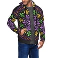 thumbnail image 2 of Goofa Mardi Gras5 Pattern Mens Full-zip Hoodie, Zip-up Pullover Hooded Sweatshirt, Kangaroo Pocket Hoodie Ideal for Daily Wear, Travel, and Home-Large, 2 of 5