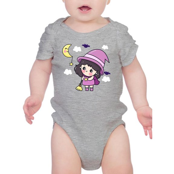 Cute Halloween Girl W Moon Bodysuit Infant -Image by Shutterstock, 18 Months