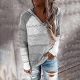thumbnail image 2 of IROINID Liquidation Hauts Grande Taille pour Femmes, Pull Imprimé de Noël, Col Rond, Manches Longues, Boutons, Blouse, Gris, 2 of 5