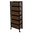 thumbnail image 1 of 52.5" Tall Metal Shelf with 6 Drawers, Black Frame Rack on Wheels, Cheetah Print, 1 of 1