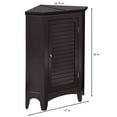 thumbnail image 3 of Teamson Home Glancy Freestanding Corner Floor Accent Cabinet with Faux Louvered Door, Dark Brown, 3 of 9