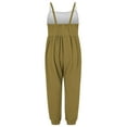 thumbnail image 5 of NAISIBABY Girls Suspenders Jumpsuit, Sleeveless Solid Color Causal Summer Romper Khaki 5T, 5 of 5