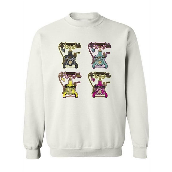 Pop Art Old Telephone Sweatshirt Women -Image by Shutterstock, Female 3X-Large