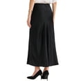 thumbnail image 3 of INSPIRE CHIC Women's Satin Maxi Summer Fall High Waist Drawstring Flared Cocktail Wedding Long Skirt S Black, 3 of 6