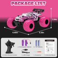 thumbnail image 4 of BEEPRINCESS Remote Control Car, 1:18 Scale All Terrain RC Cars, 2WD 20Km/h with Colorful LED Light and 2 Rechargeable Batteries, RC Monster Truck Off-road Racing Car Toys for Kids and Boys, Pink, 4 of 8