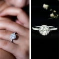 thumbnail image 3 of Rosec Jewels Round Moissanite Engagement Ring with Halo - Round Moissanite Ring for Women - D-VS1 Quality Certified, 14K White Gold, US 9.50, 3 of 9