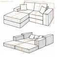 thumbnail image 2 of 79.5" Modular Cloud Sectional Couch, Modern Upholstered L-Shaped Sofa with Removable Ottoman, Deep Seat Sleeper Couch with Throw Pillows for Living Room, Apartment, Small Space, Grey, 2 of 7