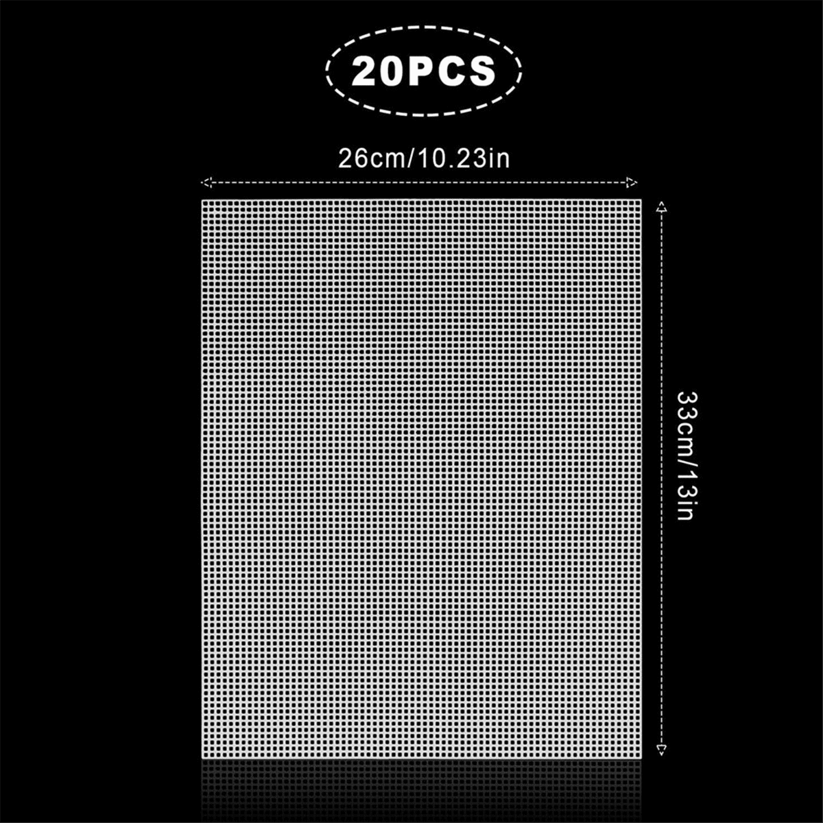 20 Sheets Plastic Canvas, 13x10.2Inch 7CT Transparent Mesh Canvas for Embroidery