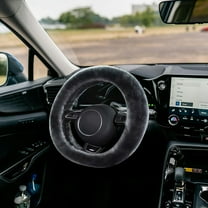 Mupvlun 38cm Winter Plush Car Steering Wheel Cover for 16 Inch Steering Wheels, Non- Grip, Lined for Cold Weather B