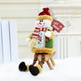 thumbnail image 2 of Christmas Figurines Plush Christmas Sitting Santa Claus Snowman Reindeer Christmas Ornament Long Legs Table Fireplace Decor Home Decoration, 11.8x4.7inch, 2 of 8