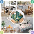thumbnail image 4 of Teal Gold Wave Marble Pattern Square Tablecloth,Waterproof Square Table Cover,Wipeable Spillproof Washable Table Cover for Home Kitchen Party Decor 42"X42"(107x107cm), 4 of 6