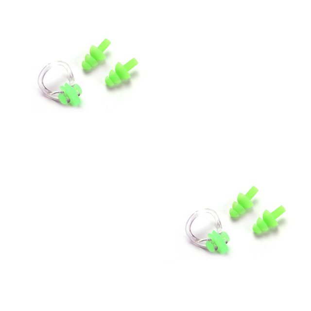 Baohd Waterproof Nose Clip Swimming Non-slip Earplug Ear Protector Accessories Green 2Set