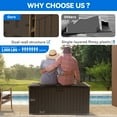 thumbnail image 2 of Dextrus XL 150 Gallon Large Deck Box, Outdoor Storage for Patio Furniture Cushions, Garden Tools and Pool Toys with Flexible Divider, Waterproof, Lockable (Brown), 2 of 5
