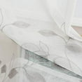 thumbnail image 3 of Sheer Curtains, Leaf Embroidery Sheer Window Curtains Faux Linen Textured Solid Grommet Voile Curtains for Living Room Bedroom, 52 x 54"Inch, Gray Embroidered,2 Panels, 3 of 7