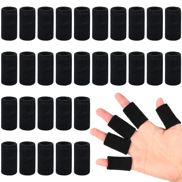 Férula para pulgar Skylety con mangas para dedos, 30 piezas, color negro