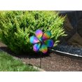 thumbnail image 4 of In the Breeze 12 Inch Rainbow Glitter Flower - Mylar Material - Colorful Wind Spinner for your Yard and Garden, 4 of 4