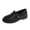 Black, variant on Womens Loafers Round Toe Faux Leather Buckle Strap Lug Platform Slip On School Preppy Office Non Slip Comfort Flat Shoes Black Size US6