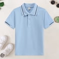 thumbnail image 2 of Gubotare Polo Shirt for Boys Short Sleeve Boys Short Sleeve Polo Shirts Summer Casual Uniform Funny Sport Tops Size 14-15 (Light Blue,14-15 Years), 2 of 7