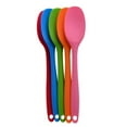 thumbnail image 4 of Silicone Soup Spoon Long Handle Nonstick Kids Scoop Food Serving Spoon (Blue), 4 of 8