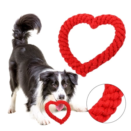 harmtty Dog Chew Toy Creative Heart Shaped Pet Chew Toy Bite-resistant Fun Cat Training Teething Toy Pet Supplies