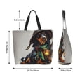 thumbnail image 4 of Wukai Fantasy Wizard Dog Art Print Reusable Grocery Bag Shopping Bags Shopping Handle Bag Suitable for Outdoor Convenient Daily Bag, 4 of 7