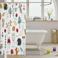 thumbnail image 3 of Cartoon Hedgehog Snail Shower Curtain Cute Mushroom Berry Trees Flowers Bathroom Curtain Kids Boys Girls Teens Room Decor Wild Animals Plants Waterproof Curtain Colorful Nature Bath Curtain, 3 of 6