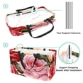 thumbnail image 4 of Rose Large Capacity Reusable Foldable Oxford Cloth Storage Bin Shopping Basket Shopping Bag Grocery Bags, 4 of 7