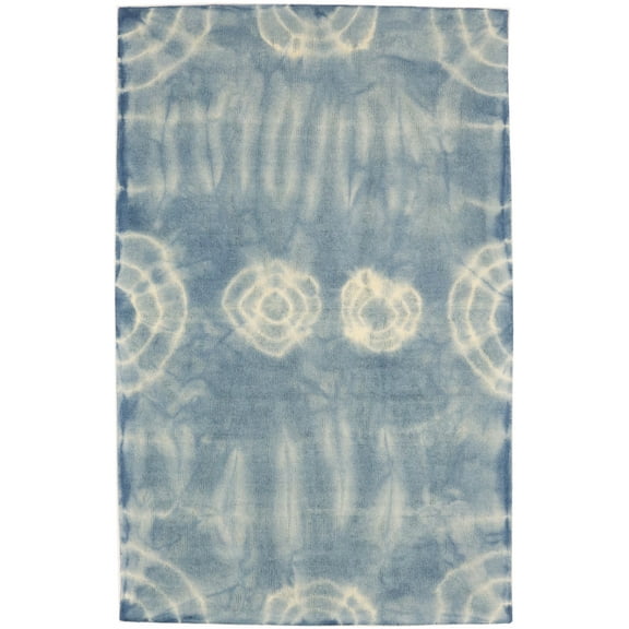 Blue Tie-Dye 5X8 Hand-Tufted Modern Rug
