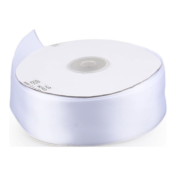EeaseMX Cinta de grogrén lisa de 4 cm x 50 m, cinta de regalo, cinta para rizar, 1-1/2 pulgadas x 50 yardas (blanca)