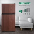 thumbnail image 7 of Kcpolre Mini Fridge with Freezer, 3.0 Cu.ft Small Refrigerator, 7 Adjustable Thermostat, Low Noise, Double Door Compact Refrigerator for Home, Dorm, Bedroom, Office, Wood, 7 of 7