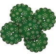 thumbnail image 1 of Mibo 5pcs Nylon Resin - Daisy Shape - Festive Holiday Button - Laser Engraved - Snowflakes Pattern - 2 Hole - 64L(40mm) - Green, 1 of 2