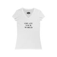 thumbnail image 3 of Create Your World Women's Jersey Short Sleeve V-Neck Tee, 3 of 7