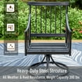 thumbnail image 6 of MF Studio 6-Piece Outdoor Dining Set with 9 ft Umbrella, 4 Swivel Chairs & Square Table for 4-Person, Black, Beige & Blue, 6 of 13