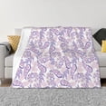 thumbnail image 3 of Throw Blanket for Couch, Purple Pink Paisley Super Soft Fuzzy Comfy Warm Throw Blanket, Cuteness Lightweight Cozy Plush Flannel Blanket & Throws for Sofa and Bed All Season, 3 of 5